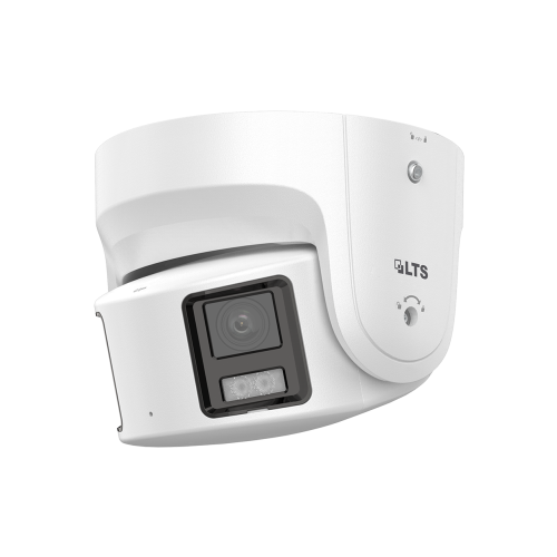 LTCMIP3C8PW-SDL, Platinum, Fixed Turret, Panoramic, 8 MP, 2x 1/1.8" Sensor, 4mm, 130dB WDR, DC 12V/PoE, Built-in Microphone + Speaker, Color 24/7, MD 2.0 - Human and Vehicle Detection